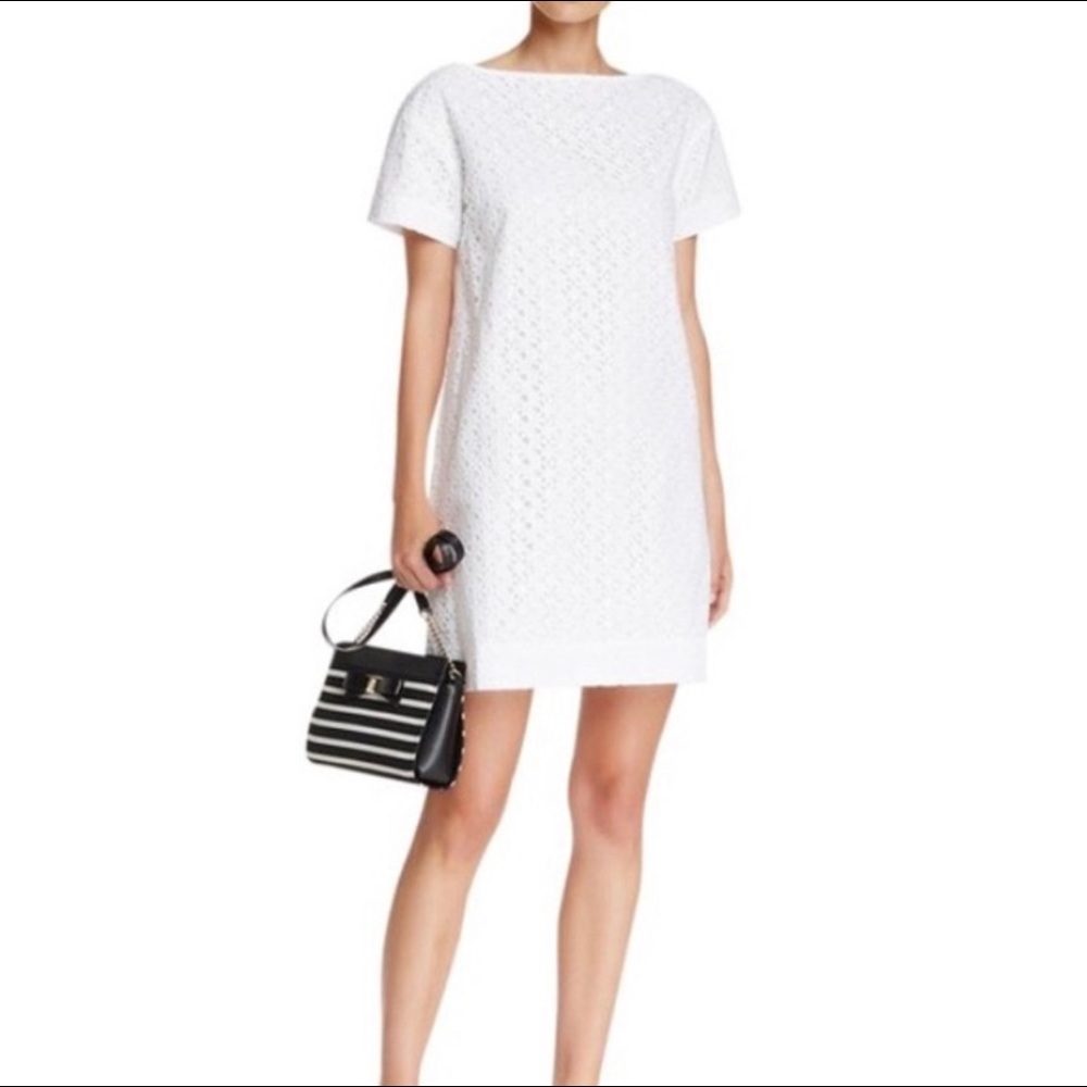 Kate Spade ♠️ White eyelet casual shift dress